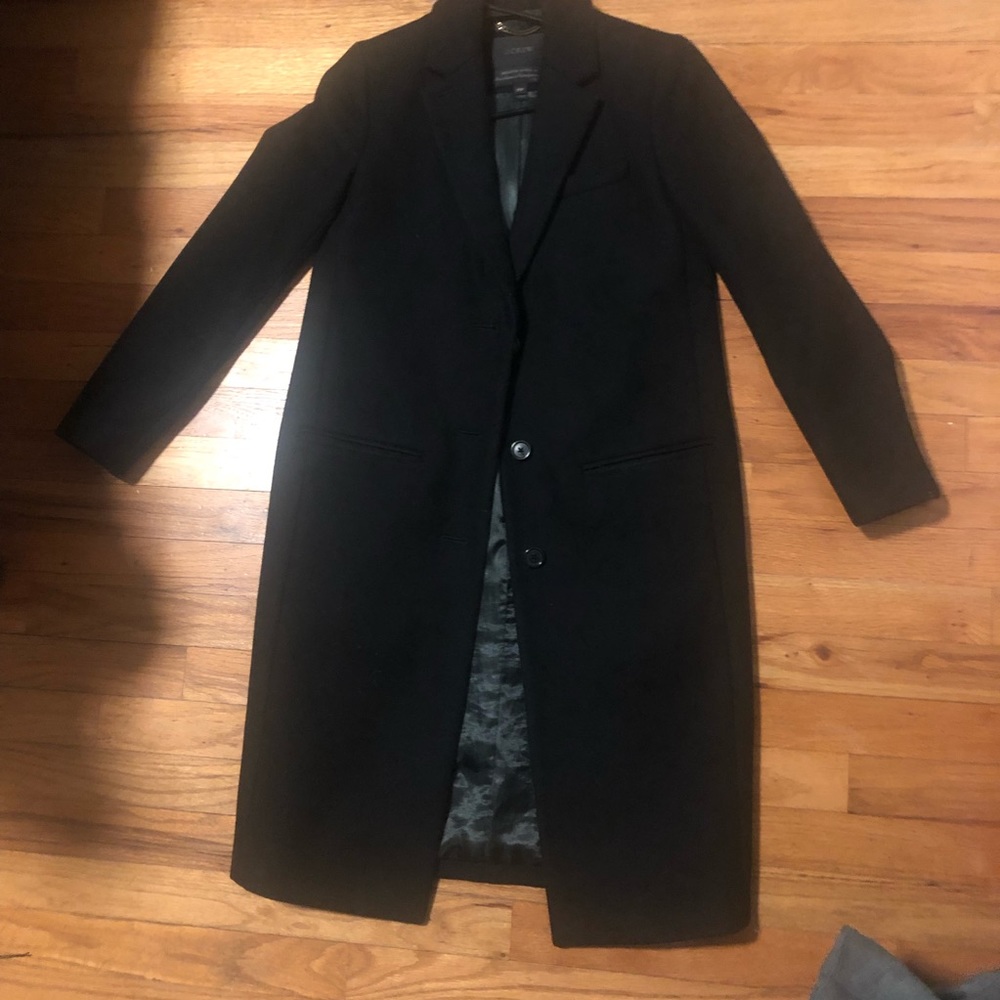 Jcrew top coat black petite